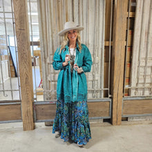 Peacock Wide Legged Satin Pants