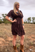 Bronzed Bloom Tooled Print Mesh Dress