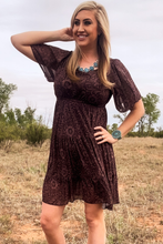 Bronzed Bloom Tooled Print Mesh Dress