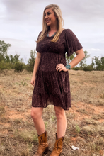 Bronzed Bloom Tooled Print Mesh Dress