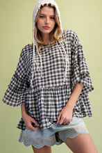 Checkered Charm Ruffle Top