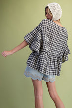 Checkered Charm Ruffle Top