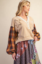 Starfall Top with Plaid Sleeves
