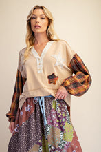 Starfall Top with Plaid Sleeves