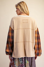 Starfall Top with Plaid Sleeves