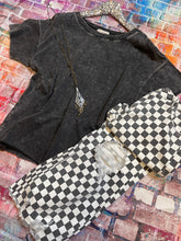 Black Mineral Terry Boxy Top