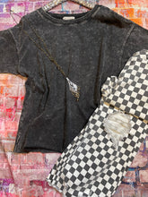 Black Mineral Terry Boxy Top
