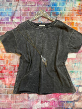 Black Mineral Terry Boxy Top