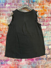 Black Gauze Oversized Tank Top