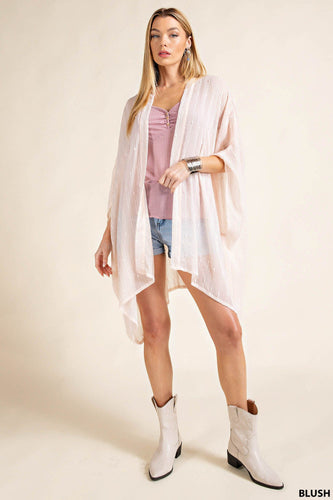 Soft Blush Chiffon Sequin Splatter Kimono