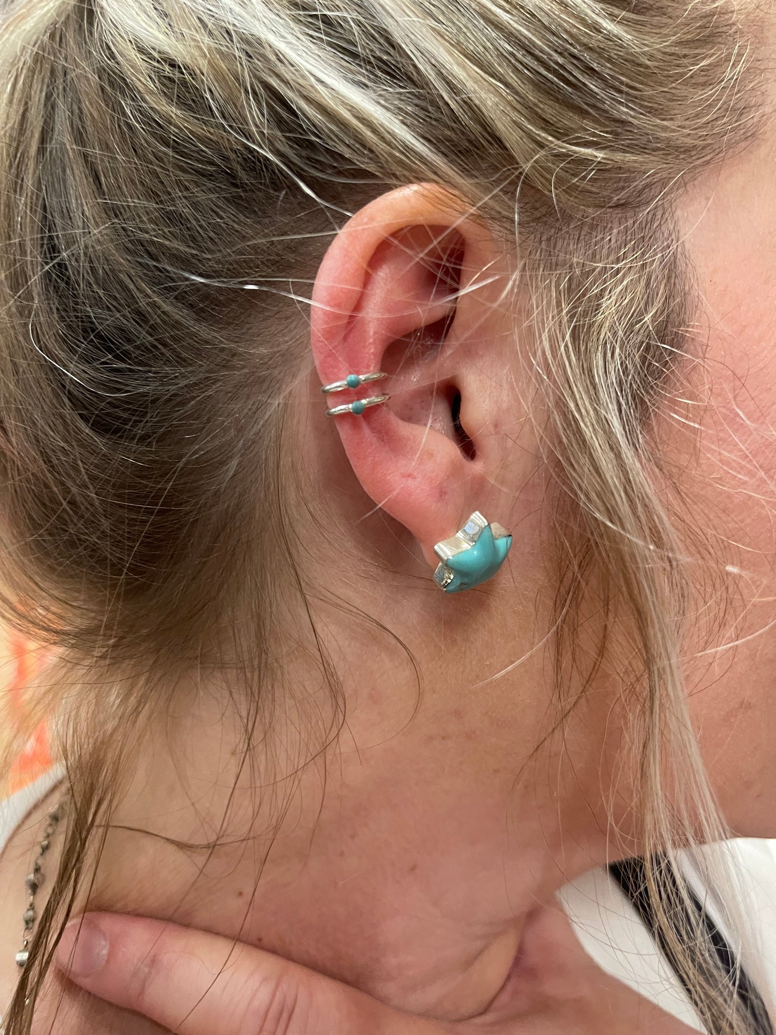 Sterling Silver Turquoise Ear Cuffs