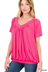Party Pink V Neck Top