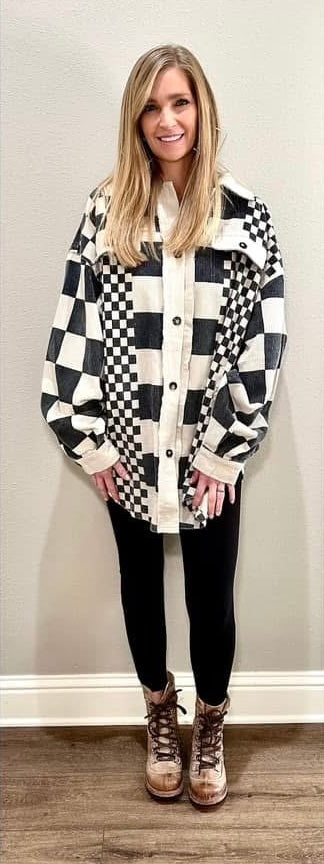 Checkerboard Corduroy Jacket