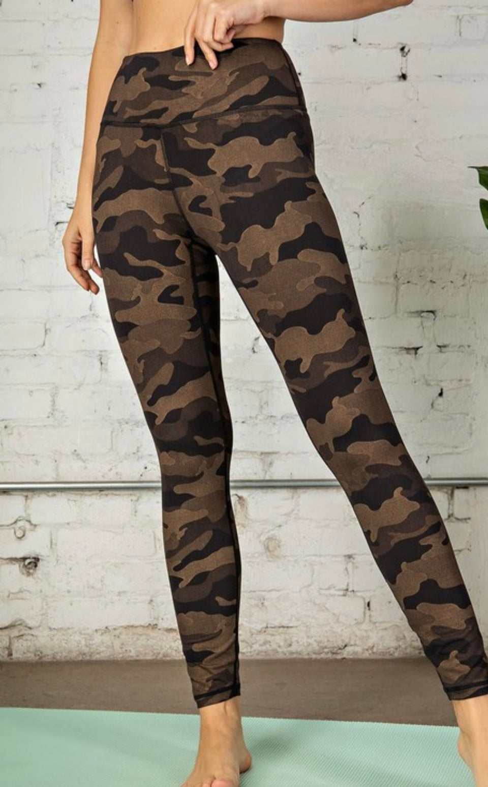 Foiled Brown & Gold Camo Workout Leggings – Rebel Marys Boutique